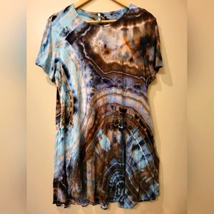 XL Tie Dye Tunic/Minidress by Katya Moon Dyes - It Has Pockets!